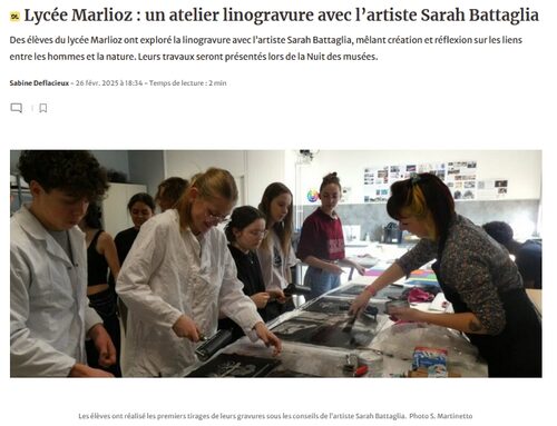 Atelier avec l'artiste Sarah Battaglia